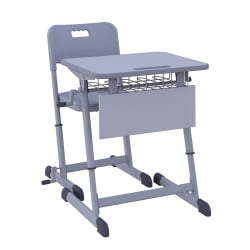 Парта одноместная НОМАД В 600х500 с ручной регулировкой высоты (рост 4-6) Синий/Серый / NOMAD V
