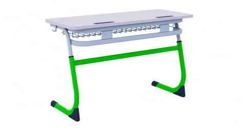 Парта двухместная регулируемая по высоте СМАРТЙ (рост 3-5) Зеленый/Серый / SMARTY