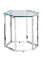 Стеклянный журнальный стол ГЕКС Серебро