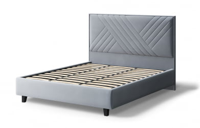 Кровать МИРА 2000*1800мм (на опорах), велюр НЕО 25 (серый), (б/основания, б/матраса) / NEO