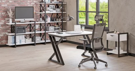 Стеллаж на регулируемых опорах - 3 полки LOFT VR.L-MST.O-3.4V Металл черный Белый Бриллиант