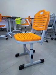Ученический стул пластиковый (рост 3-5) Оранжевый/Каркас белый
