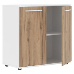Шкаф с глухими малыми дверьми ЕДИС ЕЛCС 85.1 Дуб Денвер светлый Белый Белый / EDIS ELCS