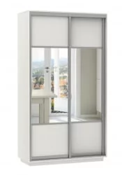Шкаф-купе белый Экспресс Дуо Комби 1200х2200h Белый снег