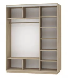 Шкаф-купе трехдверный Экспресс Медиум-1 1800х2200х Белый снег / 1800х2200h