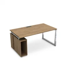 Стол с тумбой под системный блок ГЛОСС ЛИНЕ НССБ-О.995 Теаквоод / GLOSS LINE Teakwood