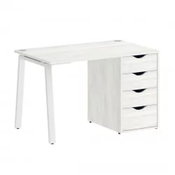 Стол письменный ХОМЕ ОФФИCЕ ВР.СП-3-118.4.А Снежная Платина/Белый металл / HOME OFFICE VR.SP-3-118.4.A