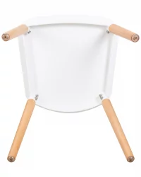 Стул обеденный ДОБРИН ТХЕО ножки светлый бук Белый В-02 / DOBRIN THEO W-02