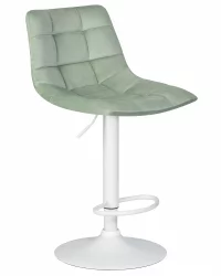 Стул барный DOBRIN TAILOR WHITE Пудрово-мятный велюр MJ9-87