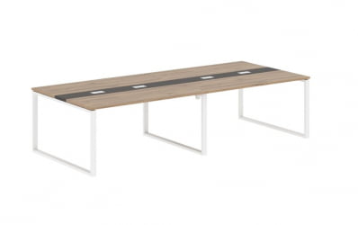 Переговорный стол ЕДИС ЕКCТ 3114 Дуб Денвер светлый Мокко Белый / EDIS EQCT
