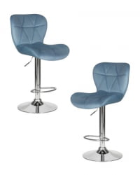 Стул барный ДОБРИН БАРНЙ (пудрово-голубой велюр (МДЖ9-74)) 2 шт / DOBRIN BARNY (MJ9-74))