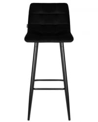 Стул барный ДОБРИН НИCОЛЕ (черные матовые ножки, черный велюр (108-77)) 2 шт / DOBRIN NICOLE