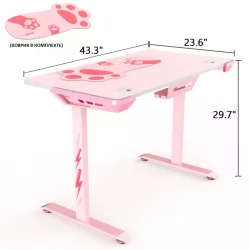 Геймерский стол Eureka I1-S Pink