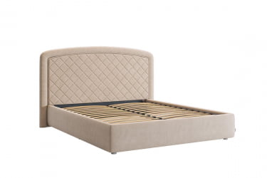 Кровать 1.6 Сильва 2 с основанием ЗО.КМ1.6-18 крем (велюр) / ZO.KM1.6-18