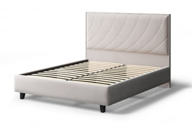 Кровать СОФИЯ 2000*1400мм (на опорах), велюр Бренди лайт 03 (бежевый), (б/основания, б/матраса)