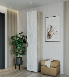 Узкий шкаф в прихожую Пайн ПП 2 Дуб Ривьера Бетон Пайн