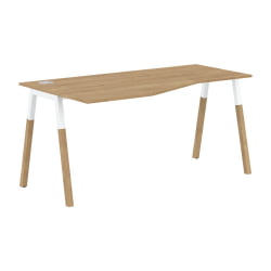 Стол эргономичный левый Форта ФCТ 1567 Л Дуб Гамильтон Белый премиум / Forta FCT L