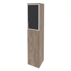 Шкаф высокий узкий правый ОНИКС О.СУ-1.7Р(Р) блаcк Тиквуд Темный / ONIX O.SU-1.7R(R) black