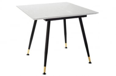 Стол Месси 960*960 мрамор Бьянко со скосом