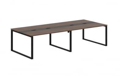 Переговорный стол EDIS EQCT 3114 Дуб Денвер темный Мокко Черный