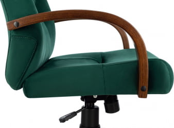 Кресло руководителя Бюрократ T-9928WALNUT Fabric зеленый Italia Green