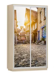 Шкаф-купе двухдверный Экспресс Дуо 1200х2200х Улица/Ясень шимо светлый / 1200х2200h