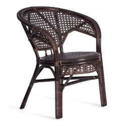 Кресло PELANGI 02/15B / без подушки / ротанг, walnut (грецкий орех)