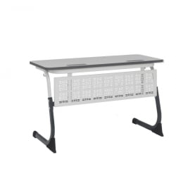 Детский стол для двоих СМАРТЙ ПЛУС  с антивандальной  полиуретановой кромкой (рост 5-7) Антрацит/Белый/Серый / SMARTY PLUS