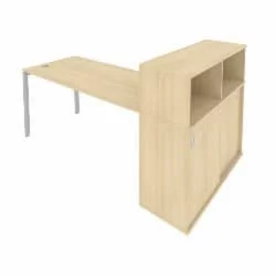 Рабочая станция с опорным шкафом-купе Метал Сйстем Б.РС-СШК-3.4 Акация/Серый / Metal System