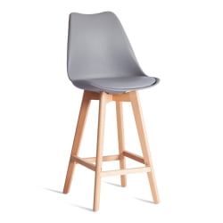 Стул барный TULIP BAR (mod. C1014H-1) / 1 шт. в упаковке пластик/дерево, 42 х 47,5 х 104 см, Grey (серый) 92717 / натуральный