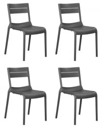Стул обеденный ДОБРИН ТИМ (темно-серый (ГР-04)) 4 шт / DOBRIN TIM (GR-04))