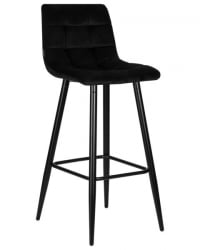 Стул барный ДОБРИН НИCОЛЕ (черные матовые ножки, черный велюр (108-77)) 2 шт / DOBRIN NICOLE