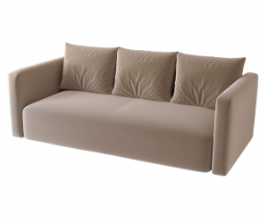 Диван Европа Прямой с подлокотниками (Берхоусе) Цвет фасада: Бежевый; Тип: Прямой; Материал фасада: Металл/Велюр / (Berhouse)