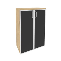 Шкаф средний широкий ОНИКС О.СТ-2.4Р блаcк Тиквуд Светлый / ONIX O.ST-2.4R black