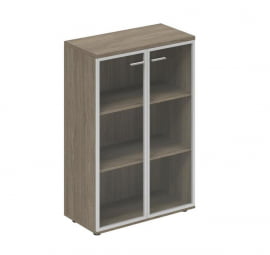 Шкаф средний со стеклом, задняя стенка ХДФ Винг ВН.801.ОД.АЛ Дуб темный / Wing WN.801.OD.AL