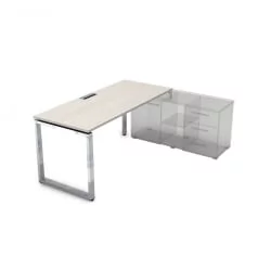 Стол рабочий, прямолинейный три опоры, правый ГЛОСС ЛИНЕ НСТП-О.985 Иворй / GLOSS LINE Ivory