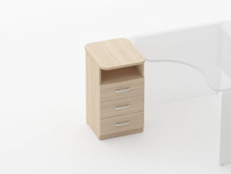 Тумба приставная на 3 ящика с нишей Глассй 3.10.13 Орех / Glassy