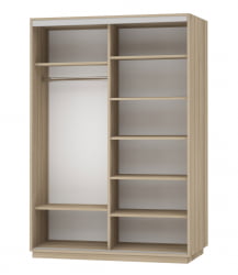 Шкаф-купе двухдверный Экспресс Дуо Комби 1600х2200х Ясень шимо светлый / 1600х2200h