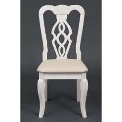 Стул Афродита/ Aphrodite дерево гевея, 46х54х99см, Ivory white, ткань кремовая с рисунком (3321)