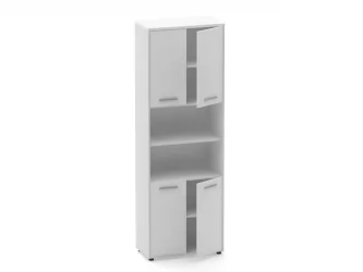 Шкаф 5 широкий закрытый с 2 -мя открытыми полками Дека 10.23.121 Белый / Deka