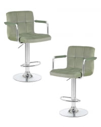 Стул барный ДОБРИН КРУГЕР АРМ (мятный велюр (МДЖ9-87)) 2 шт / DOBRIN KRUGER ARM (MJ9-87))