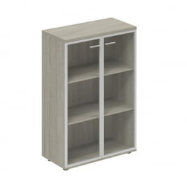 Шкаф средний со стеклом, задняя стенка ЛДСП Винг ВН.811.ОЛ.АЛ Дуб светлый / Wing WN.811.OL.AL