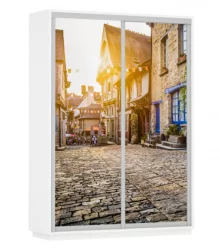 Шкаф-купе двухдверный Экспресс Дуо 1600х2400х Улица/Белый снег / 1600х2400h