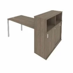 Рабочая станция с опорным шкафом-купе Метал Сйстем Б.РС-СШК-3.3 Вяз/Серый / Metal System
