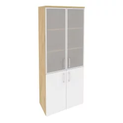 Шкаф высокий широкий ONIX O.ST-1.2R Тиквуд Светлый/Белый Шкаф высокий широкий ONIX O.ST-1.2R Тиквуд Светлый/Белый