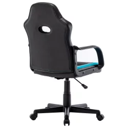 Кресло компьютерное BRABIX Stripe GM-202 экокожа Черный-голубой