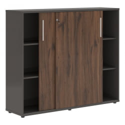 Шкаф с дверьми-купе EDIS EMC 1643 Дуб Денвер темный Белый Мокко