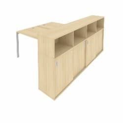 Рабочая станция с опорным шкафом-купе Метал Сйстем Б.РС-СШК-4.3 Акация/Серый / Metal System