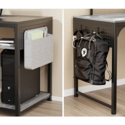 Письменный стол с полками EUREKA ZX-SS140B-OGB с шириной 140 см Oak Grey