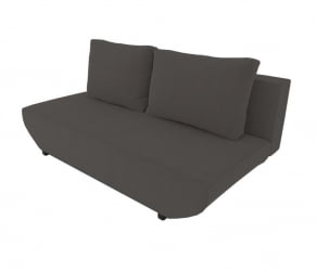 Диван велюр Классик Мини без подлокотников (Berhouse) Цвет фасада: Темно серый Велюто 32; Тип: Прямой; Материал фасада: Металл/Велюр